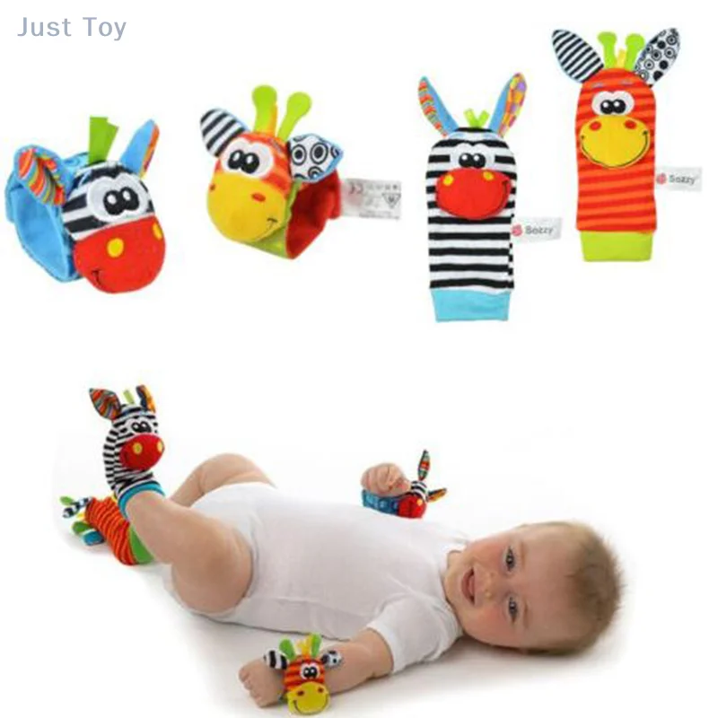 

Infant Baby Kids Socks Rattle Toys Animals Wrist Rattle And Socks 0~24 Months