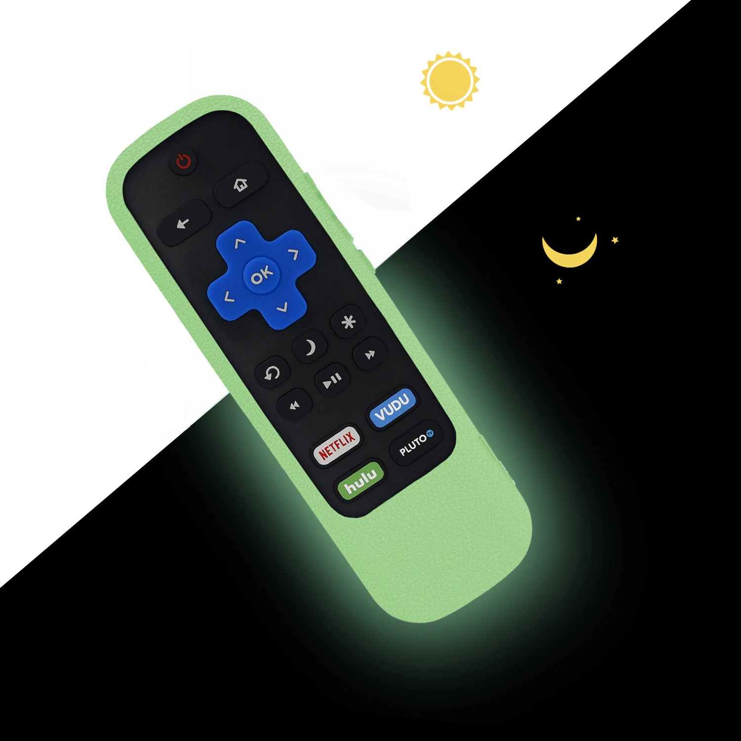 Silikon-Schutzhülle Für Roku-Fernbedienung – 4er Set, Leuchtet Im Dunkeln, Rutschfest, Für Hisense/TCL Roku TV