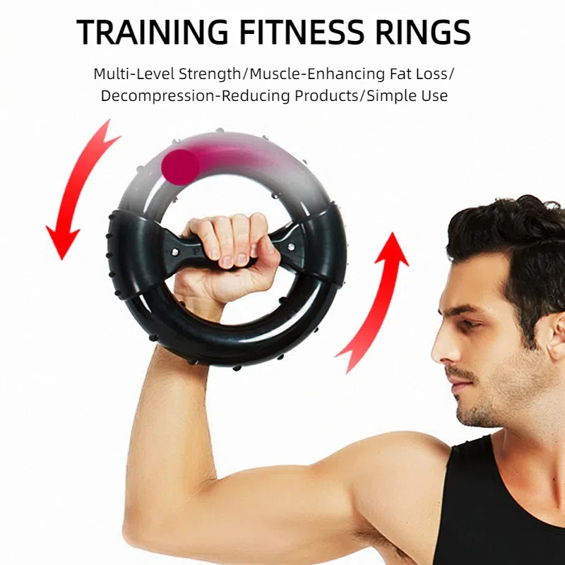 Arm Power Fitness Ring Adjustable Wrist Ball Home Training Grip Bar Chest Expansion Device for Men and Women