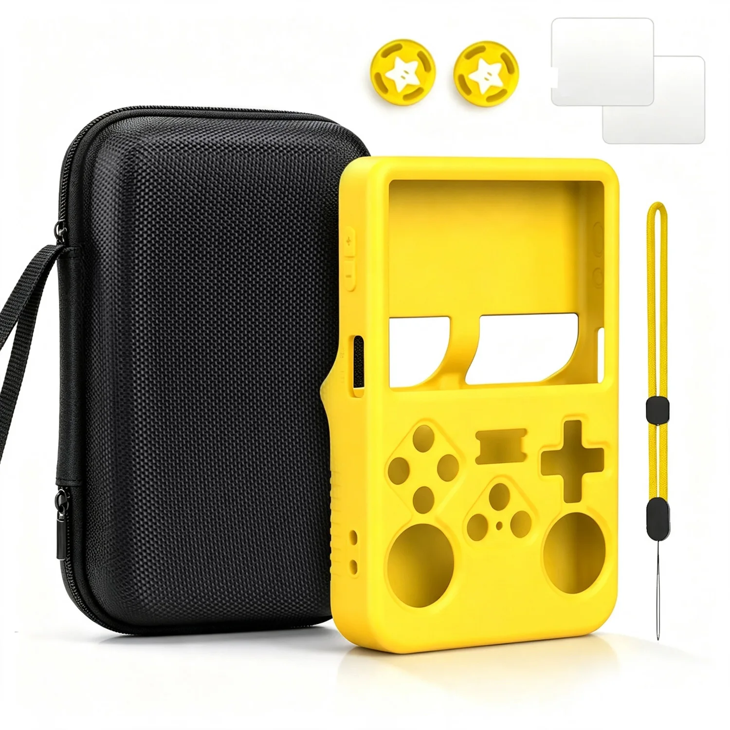 Enhanced Gaming Console Accessories: Portable Storage Bag with Silicone Protective Case and Screen Shield Kit
