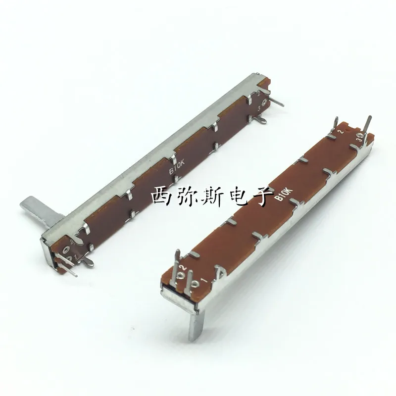 1pcs，Straight slip potentiometer，SC6021N B10K，3pin，Total length 75mm, travel 60mm