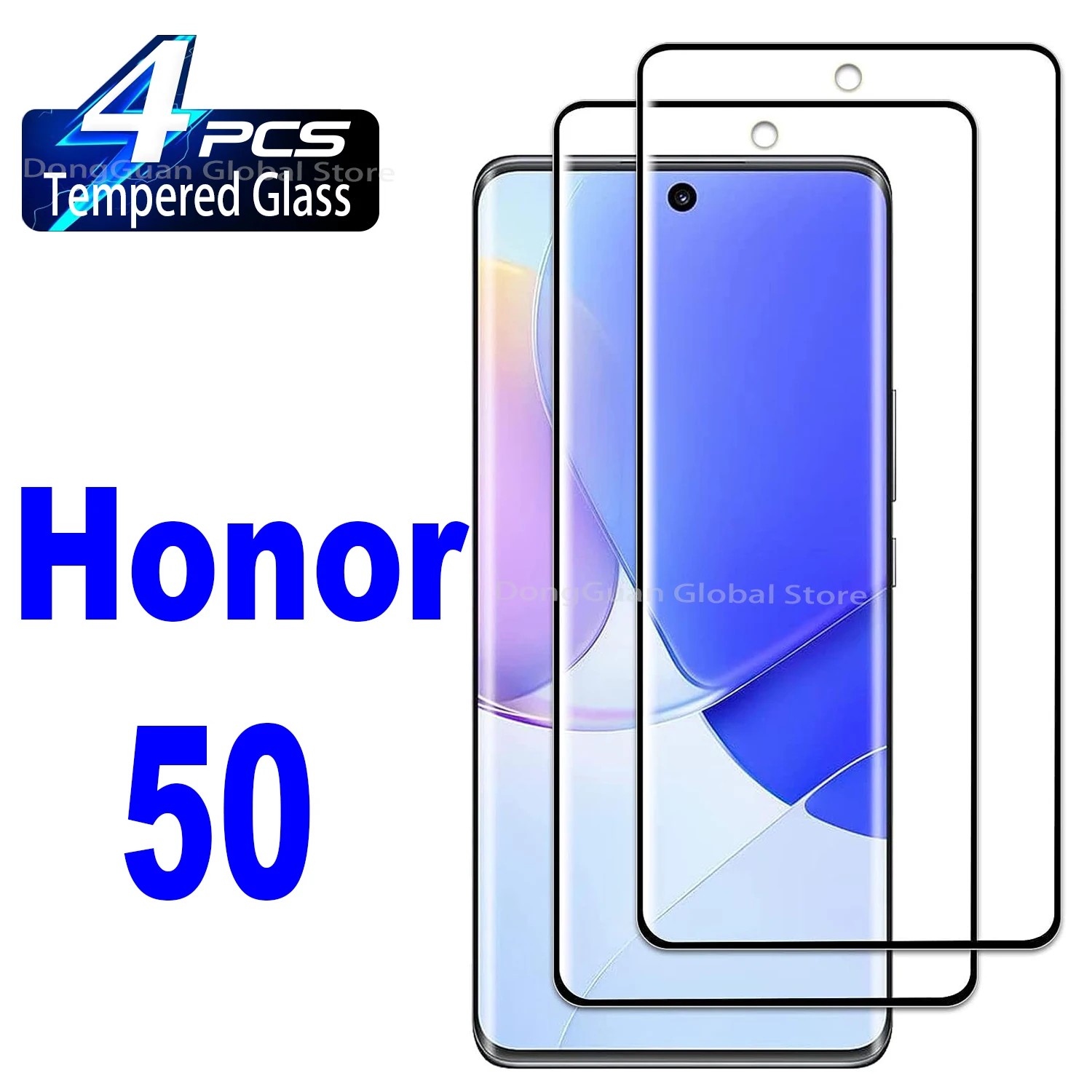 

1/4Pcs 3D Tempered Glass For Honor 50 Screen Protector Glass Film