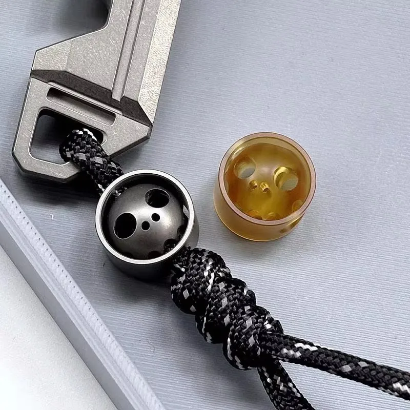 1 조각 PEI 폴리에테르이미드 티타늄 합금 칼 끈 구슬 Paracord 펜던트 DIY 공예