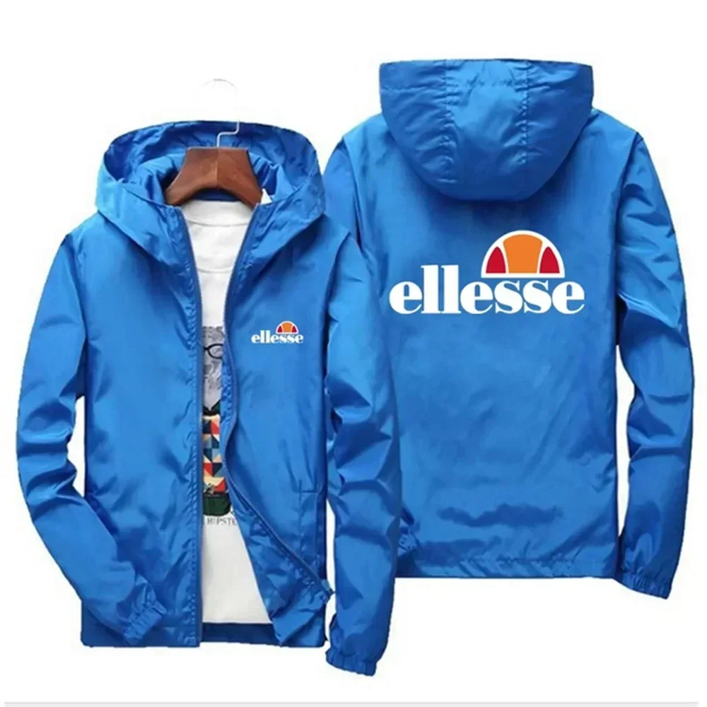 

2024 Spring Autumn New Men Hooded Casual Windproof Lightweight Jacket Zipper Tracksuits Fashion Outdoors Camping Journey Clothes