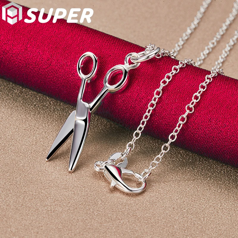 Tiny Scissors Pendant for Necklace 925 Sterling gift Hairdresser Seamstress