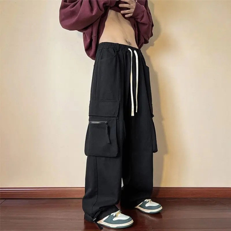 2023 Women High Street American Retro Hip Hop Baggy Oversize Cargo Pants Y2K Casual Straight Wide Leg Trousers Female Pantalones