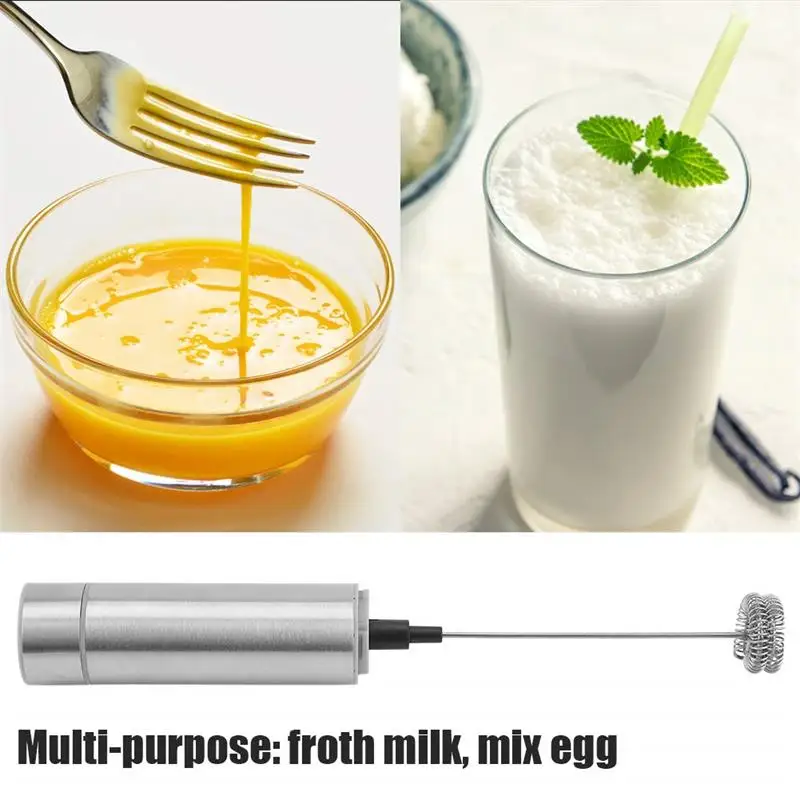 Stainless Steel Handheld Milk Foamer Beater Matcha Whisk Mini Coffee Blender Mixer Electric Milk Frother For Latte Cappuccino 6