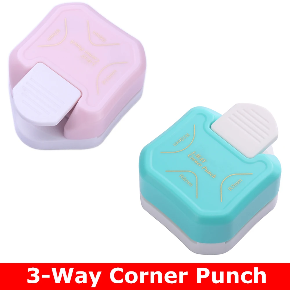 

3-Way Corner Punch R4/R7/R10 Cutting Size Corner Rounder for DIY Scrapbooking Paper Card Photo Planner Cutter Crafts 3-in-1 Tool