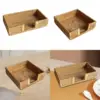 Tissue Paper Towel Storage Tray Wicker Napkin Basket Flat Napkin Holder Rattan Paper Tray for Home Tables Cafe Bathroom Decor 2