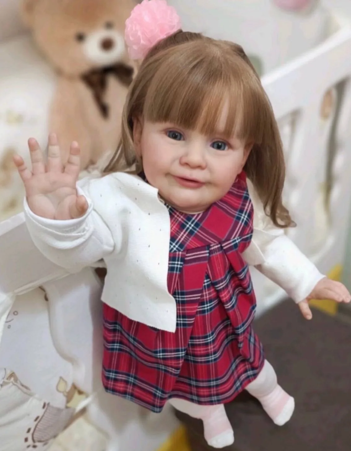 

FBBD Artist Work 68cm Already Finished Reborn Baby Doll Zoe With Hand-Rooted Hair With Clear Veins Christmas Gift Dolls