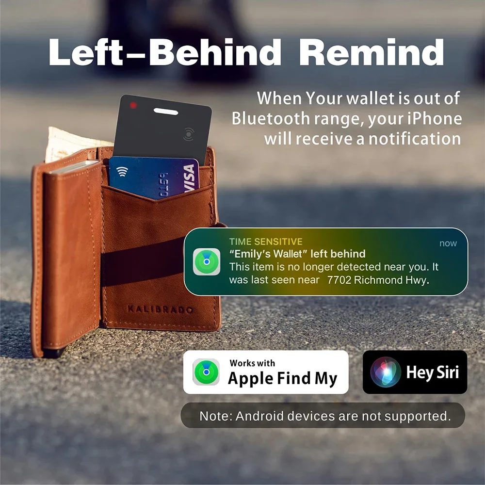 Wallet Anti-loss Card Location Tracking Smart Tag Works with iPhone Find My App Bluetooth Device Ultra-thin Card Wireless Charge