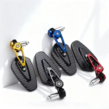Universal Motorcycle Rearview Mirror Carbon Fiber Pattern Handlebar Mirror Modified Inverted Rear Mirror Motorbike Accessories