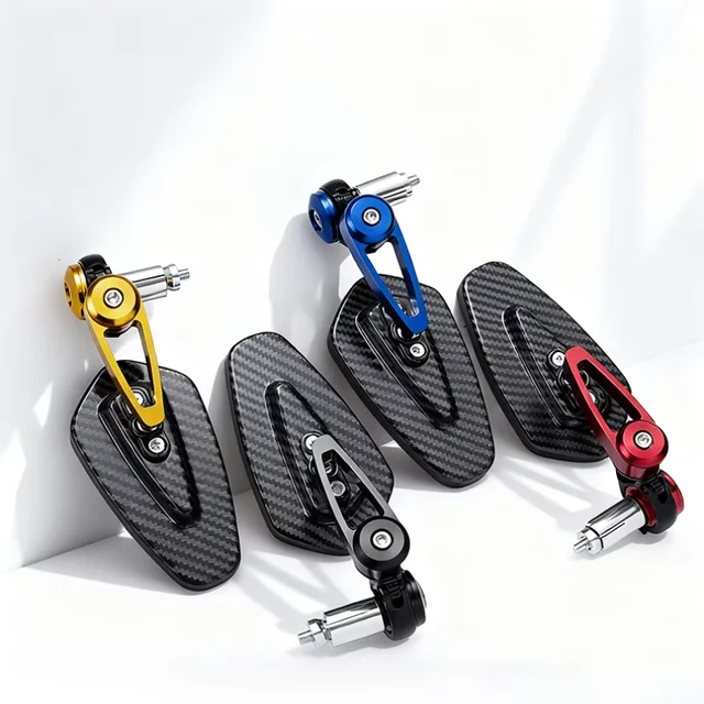 Universal Motorcycle Rearview Mirror Carbon Fiber Pattern Handlebar Mirror Modified Inverted Rear Mirror Motorbike Accessories