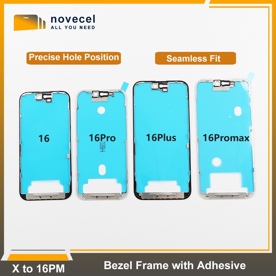 5pcs 16Pro Max LCD Screen Bezel Frame with Adhesive Tape For iPhone 15 14 13 12 11 Pro Max Housing Middle Frame Replacement