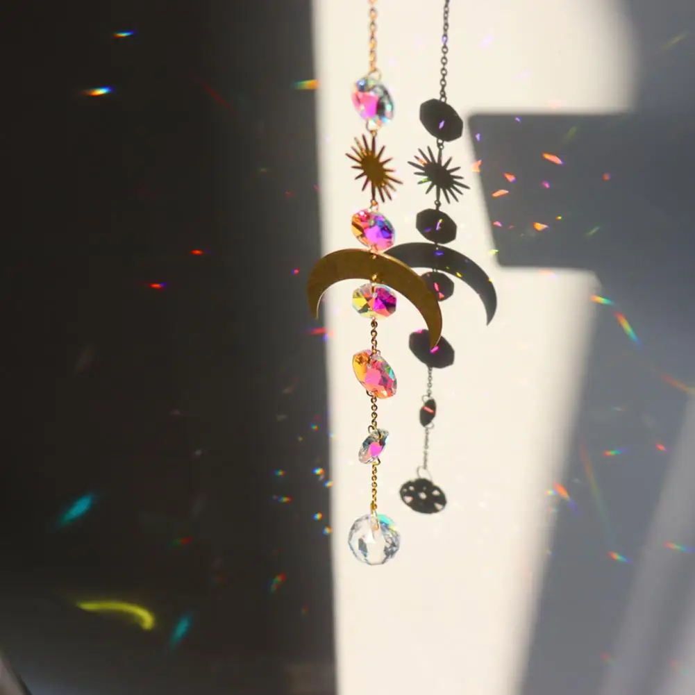 Suncatcher Pendant Decorative Glass Faux Crystal Rainbow Prism Pendant Home Decoration