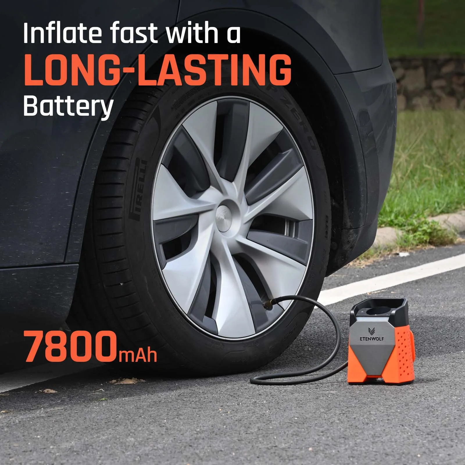 ETENWOLF ZEPHYR S3/S5 Portable Tire Inflator 100% Duty Cycle 7800/15600mAh Air Compressor for Cars Bikes Balls Air Pump (New) 5