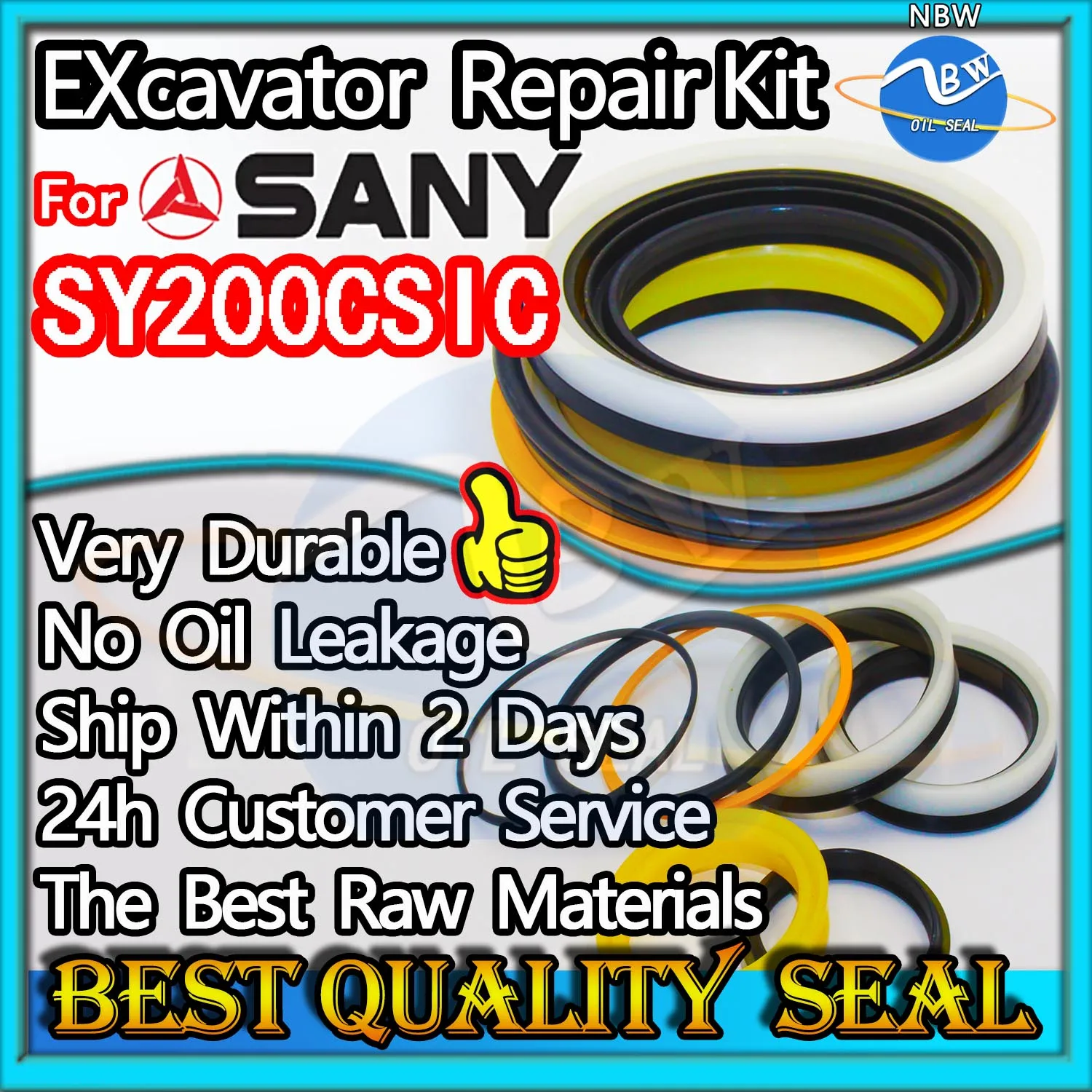 

For Sany SY200CSIC Seal Kit Excavator Repair Oil High Quality Rebuild Parts MOTOR Piston Rod Shaft Replacement Dust Bushing BOOM