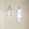 1 Pair Bathroom Acrylic Mark Label Removable Back Self-adhesive Toilet WC Sign Wall Sticker DIY Decor Woman Man WC Logo 1