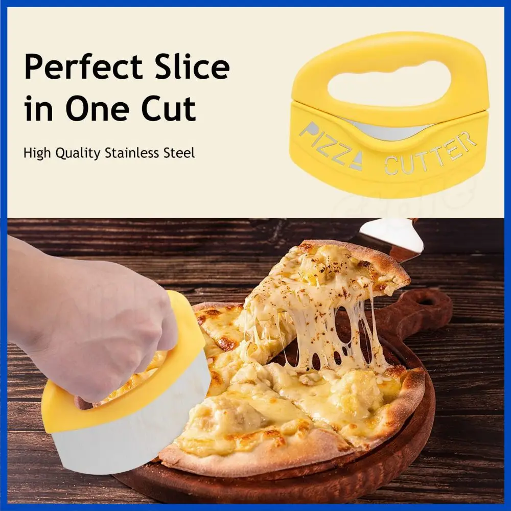 Stainless Steel Pizza Cutter Wheel Pizza Pie Curler Pastry Pie Knife Cutter Wheel Roller Pastry Crust Baking Tools