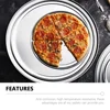 Pizza Plate Metal Baking Pans Dishes for Oven Round Tray Food Storage Stainless Steel Serving Home 6