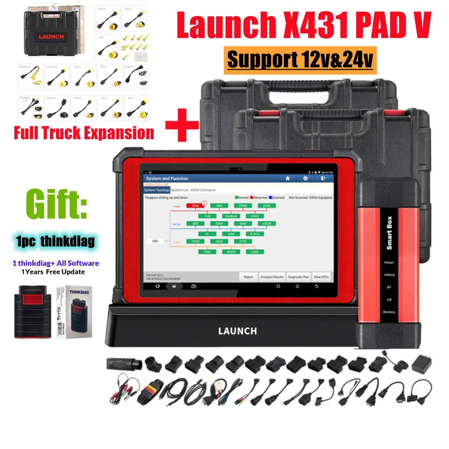Для автомобилей и грузовиков X431 PAD V Plus полная поддержка расширения грузовика 12 В