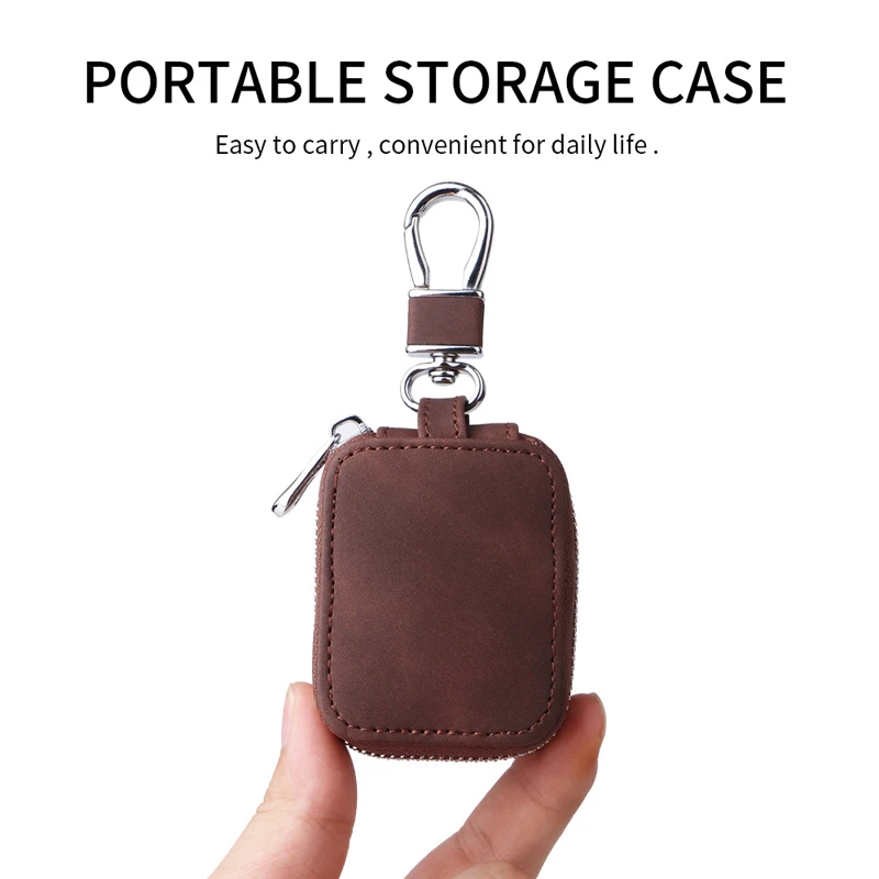 Portable Mini PU Leather Anti Drop Headphone Storage Bag Universal Zipper Anti-Loss Keychain Wireless Headphone Protective Case 6 Portable Mini PU Leather Anti Drop Headphone Storage Bag Universal Zipper Anti-Loss Keychain Wireless Headphone Protective Case 6
