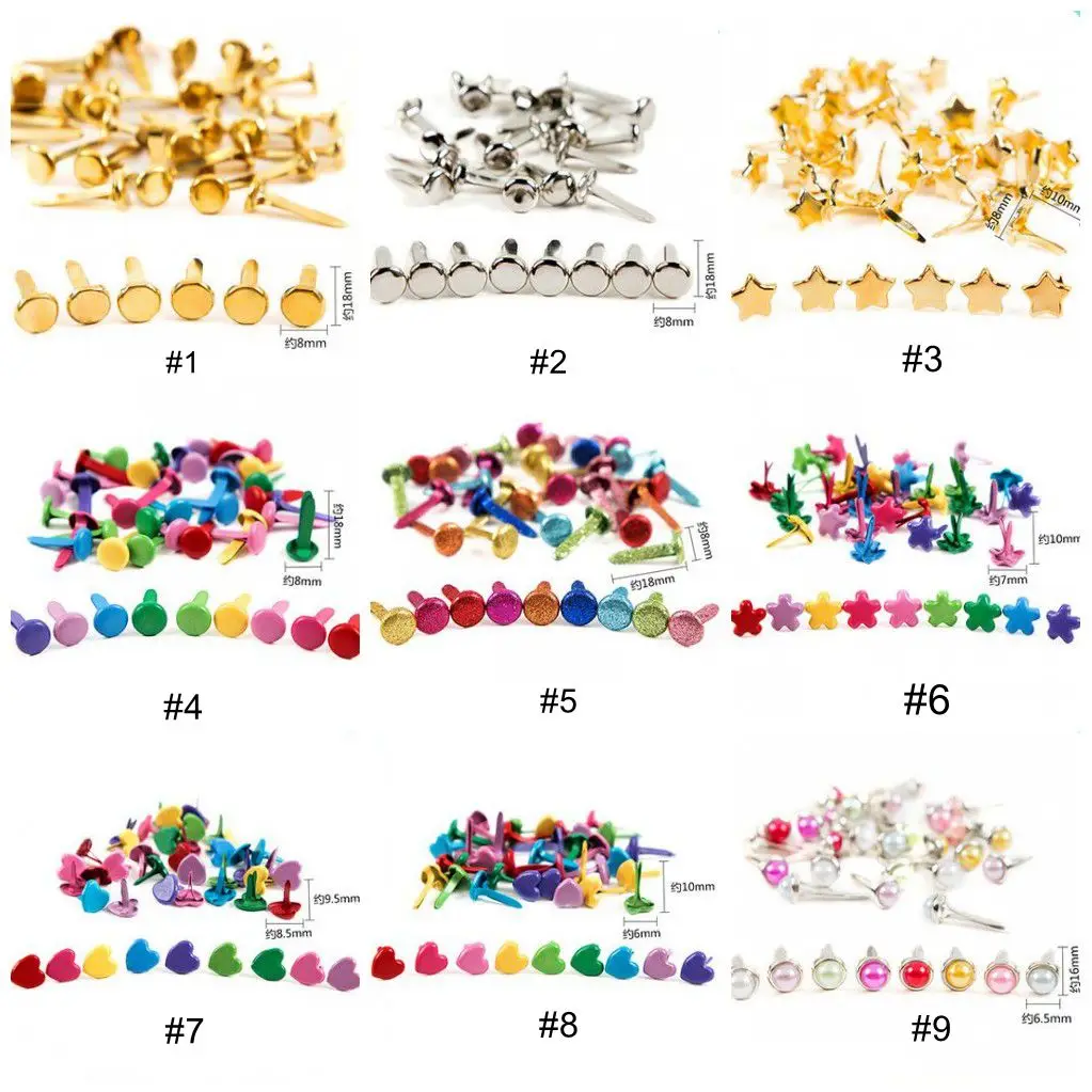 Mix Star Flower Diamond Shape Rhinestone Studs And Spikes For Clothes Round Square Brads Scrapbooking Embellishment Fastener