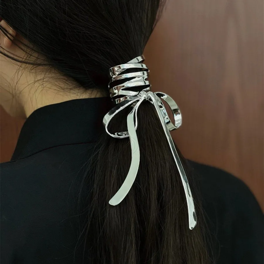 패션 합금 활 머리 클립 머리 발톱 금속 머리 발톱 소녀 패션 높은 포니 테일 클립 고정 머리핀 발톱 클립 헤어 액세서리