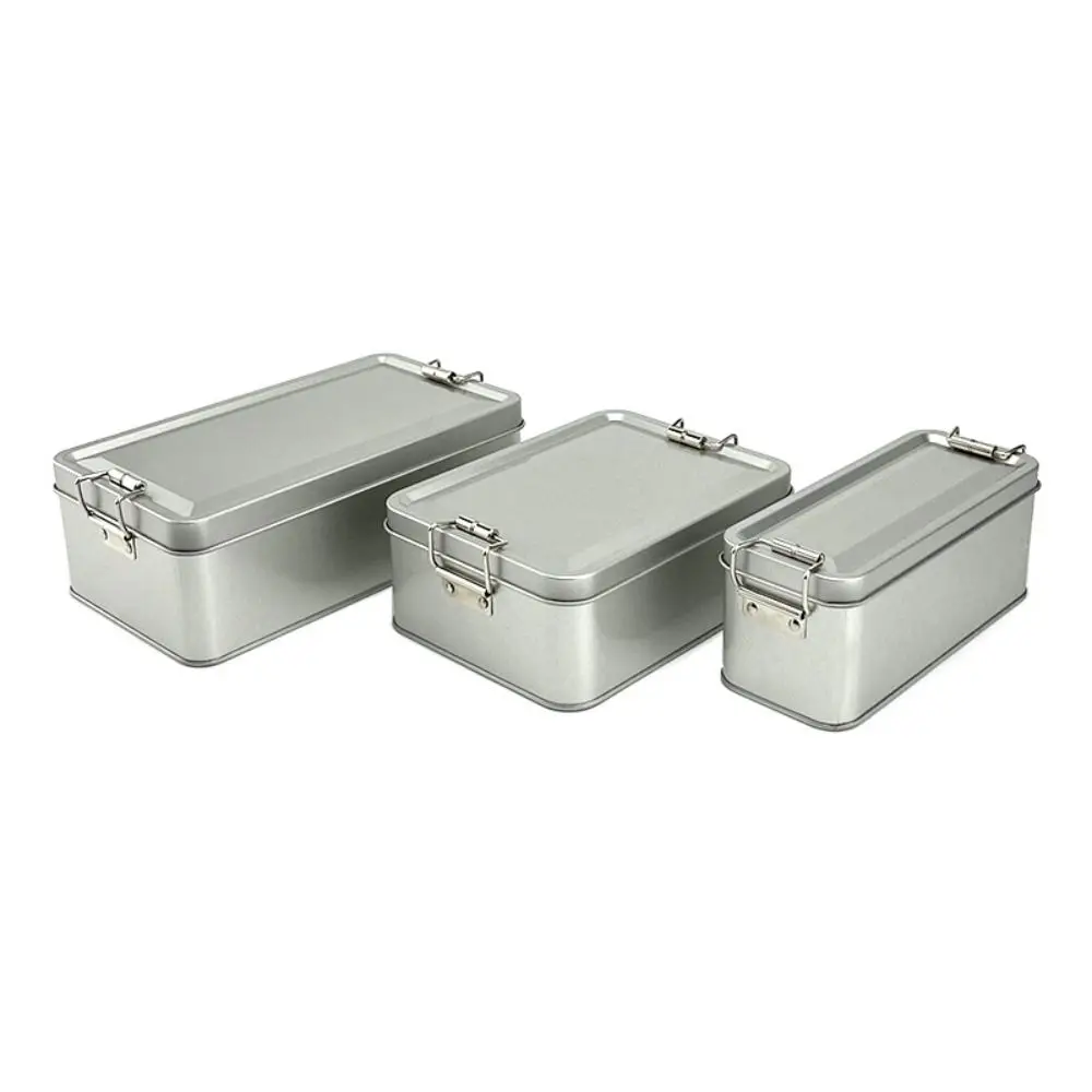 Metal Storage Box Old-fashioned Rectangular Iron Box Cake Packaging Durable with Lid Candy