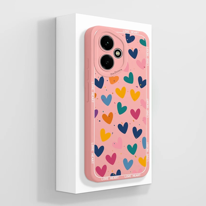 Cute Cat Pattern Soft Silicone Phone Case with Screen Protector - Anti-Slip Shell