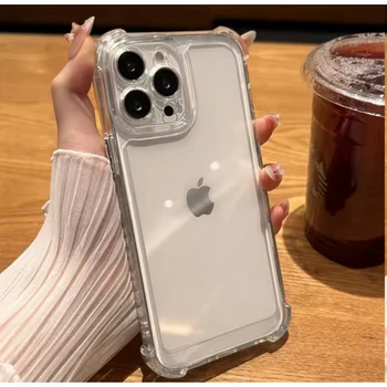 حافظة شفافة فاخرة مضادة للصدمات لهاتف آيفون 17 16 15 14 13 12 11 Pro Max Xs XR Max 7 8 Plus SE غطاء ممتص للصدمات ناعم شفاف 1
