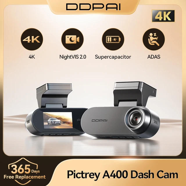 Pictrey A400 4K Dash Cam, 1.9" IPS Screen, WiFi App Control, Night Vision, 24H Parking Mode, Car DVR Recorder, 2025 New Model