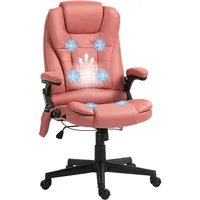 6 Point Vibrating Massage Office Chair with Heat, Microfiber High Back Executive Office Chair with Reclining Backrest. 1