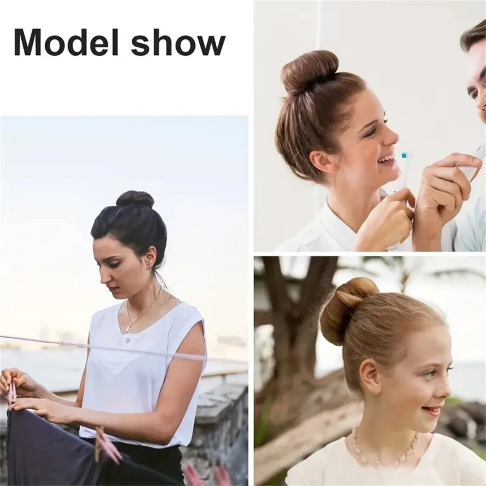 2 개/대 여성 Diy 헤어 스타일링 Updo 도넛 볼 헤드 롤빵 클립 도구 액세서리 블랙