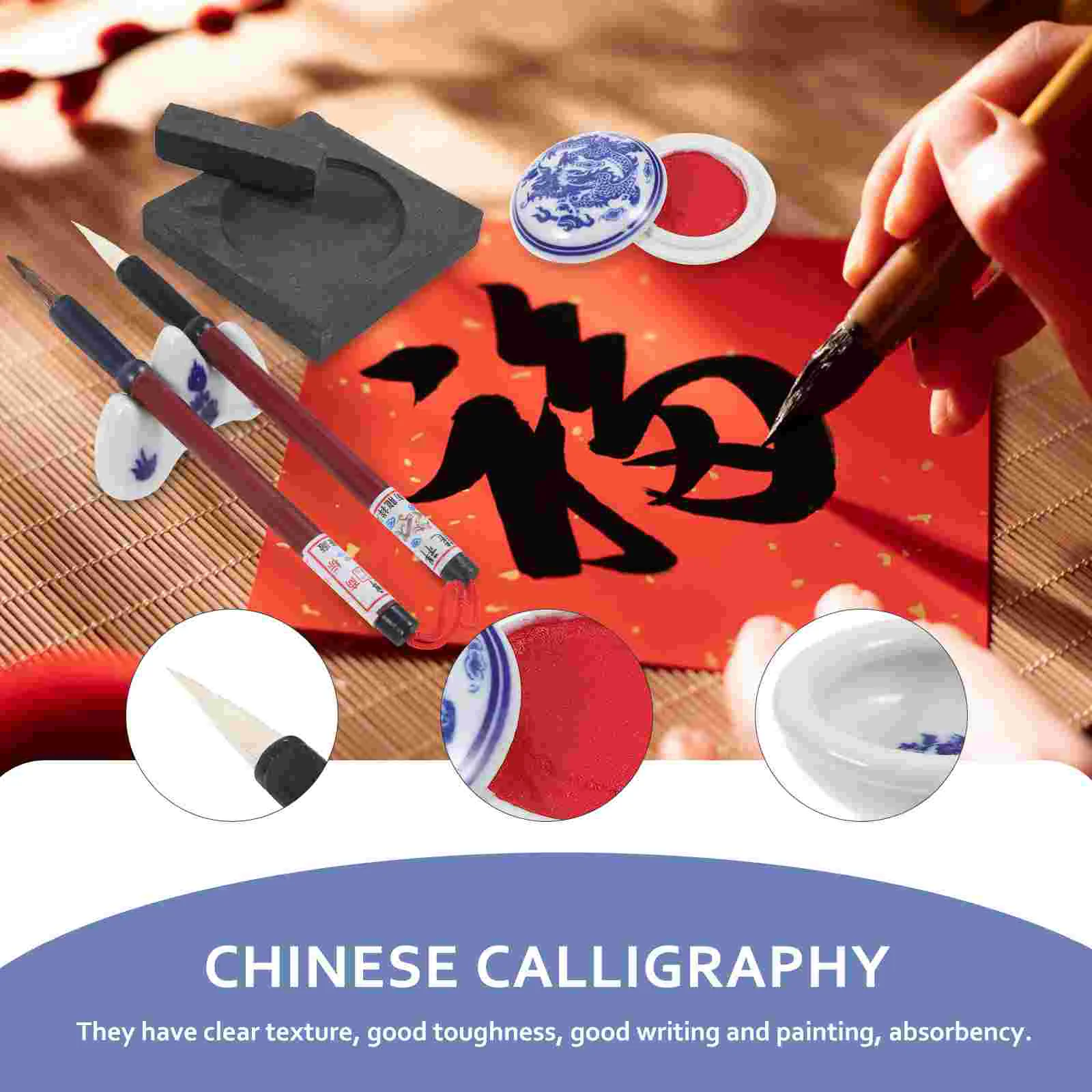 Ptura cinese quattro tesori del Set di studio inchiostro per calligrafia in ceramica per studenti