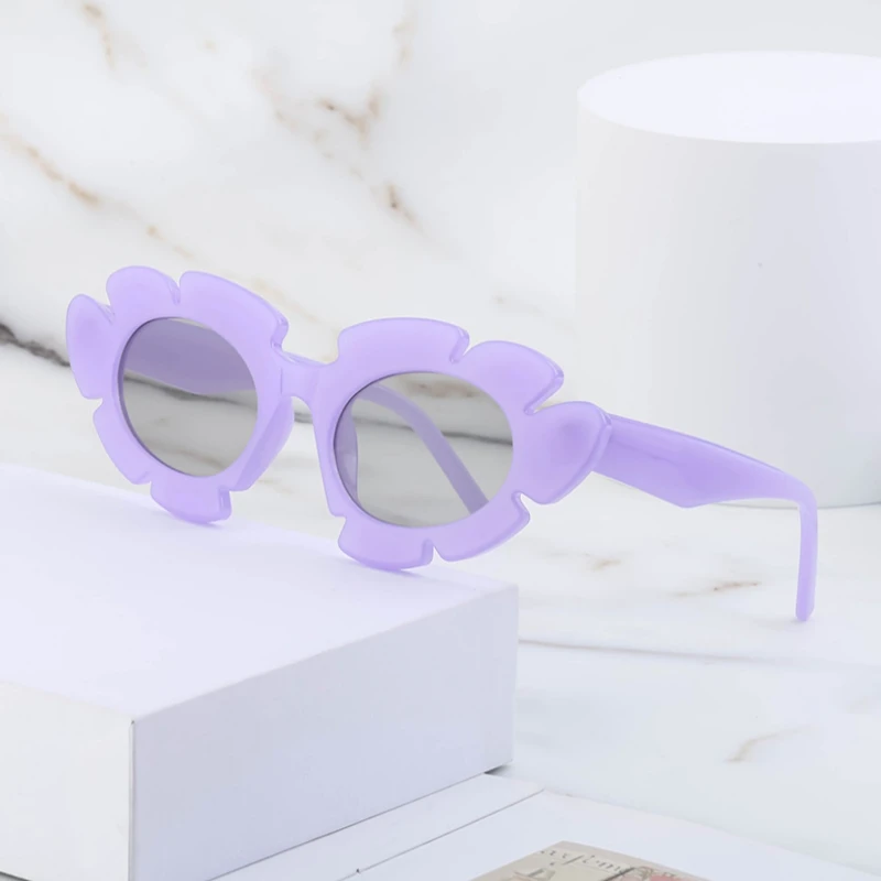 

Fashion Flowers Shape Sunglasses Women Retro Brand Designer Candy Colors Cat Eye Eyewear Men Trending Sun Glasses UV400