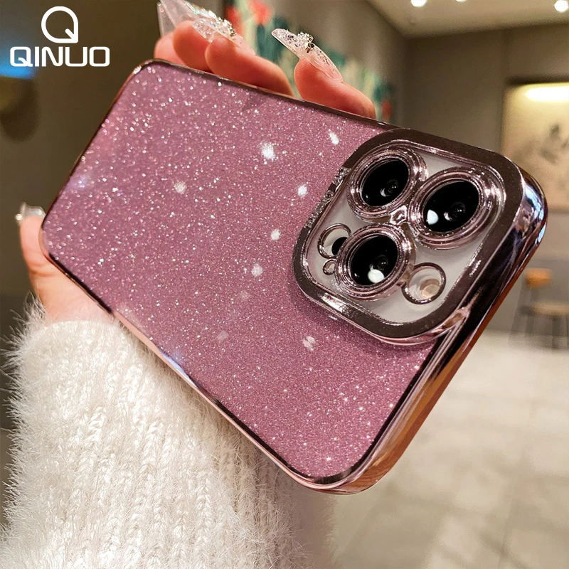 iphone 11 Pro Max  silicone case Luxury Square Plating Glitter Case For iPhone 13 Pro Max 11 12 Mini XR X XS Max 7 8 Plus SE 3 2022 Shockproof Transparent Cover iphone 11 Pro Max  lifeproof case