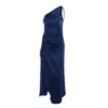 Women'S Sexy One Shoulder Satin Dresses High Split Cocktail Wedding Party Maxi Dress Womens Elegant Sequins Wedding Dress 6