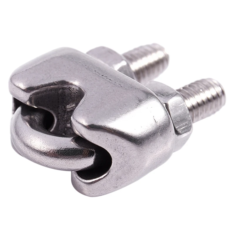 8Pcs Stainless Steel Cable Clip Saddle Clamp For Ropes 0.3Cm 3Mm Wire