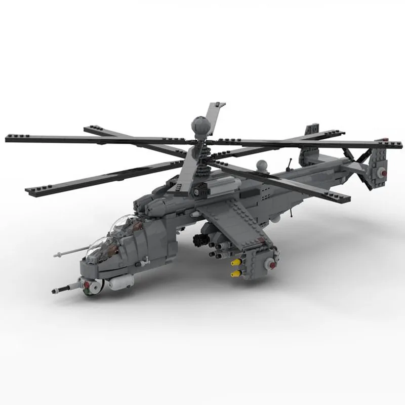 

1413PCS WW2 Military MOC Mi-24 HIND large helicopter gunship Model creative ideas high-tech ChildrenToy Gift Fighter Plane Block