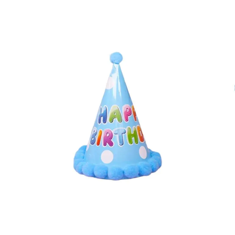 5Pcs Birthday Hat Raindrop Cotton Candy Children Birthday Party Decorations