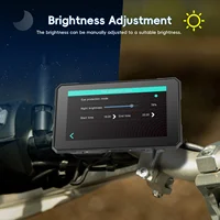 Podofo 5'' Lecteur multimédia intelligent pour moto avec Carplay Android Auto, étanche IP67, prise en charge de la surveillance de la pression des pneus, réglage de l'heure 5