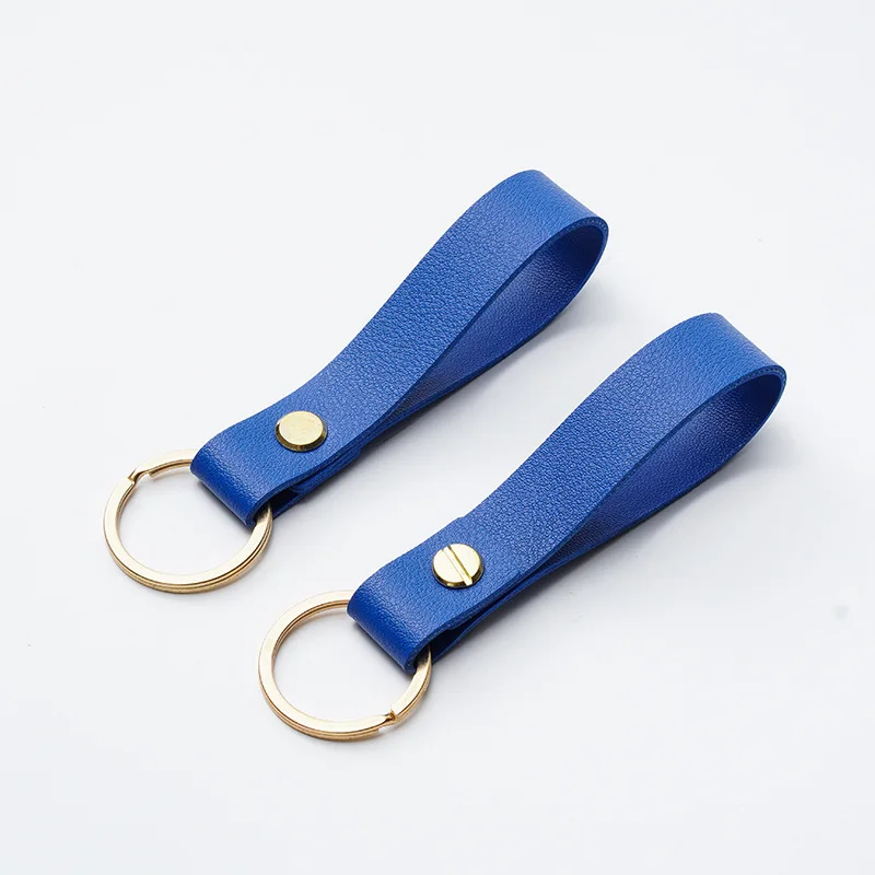 20PCS 8 Colors PU Leather Keychain Business Gifts Leather Key Chain Men Women Car Key Strap Waist Wallet Keychains Keyrings