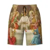 Custom Ethiopian Christian Christ Jesus Last Supper Swim Trunks Mens Quick Dry Board Shorts Swimwear Suits Boardshorts 4