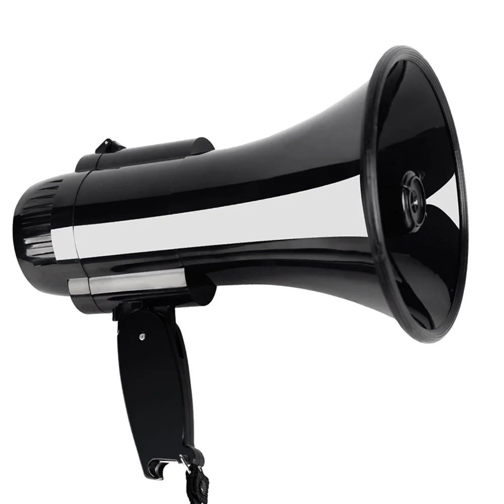 

Portable Megaphone Speaker Bullhorn 30 Watt Power Handheld Microphone Built-in Siren Alarm Volume Control and Strap