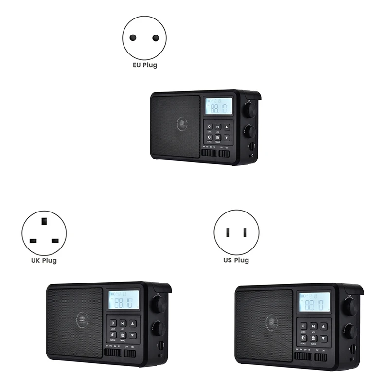 Y45A-Portable Internet Radio Best Reception FM Bluetooth Radios Speaker LCD Screen Support Alarm Clock Sleep Timer