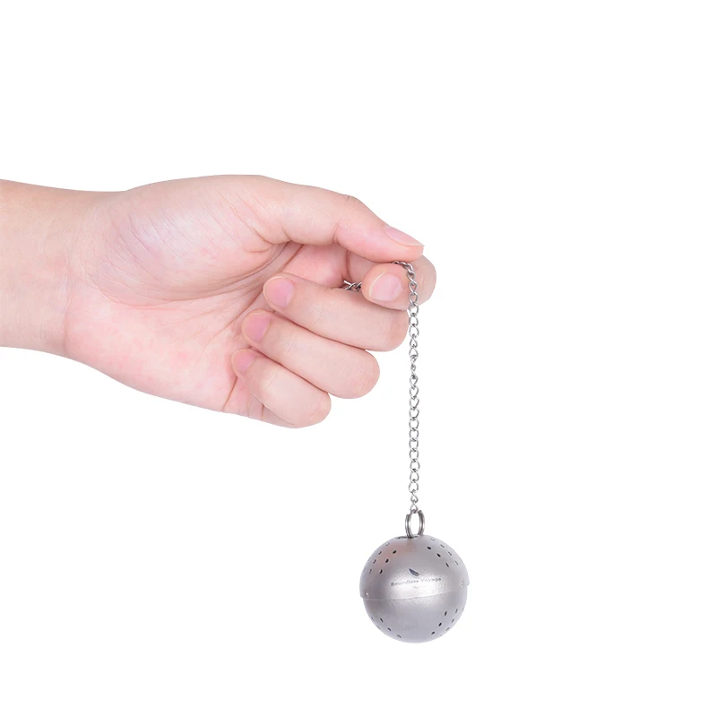 Tea Strainer Tea Ball Filter Mesh Titanium Cutlery for Outdoor Travel Camping portable tableware titanium tableware