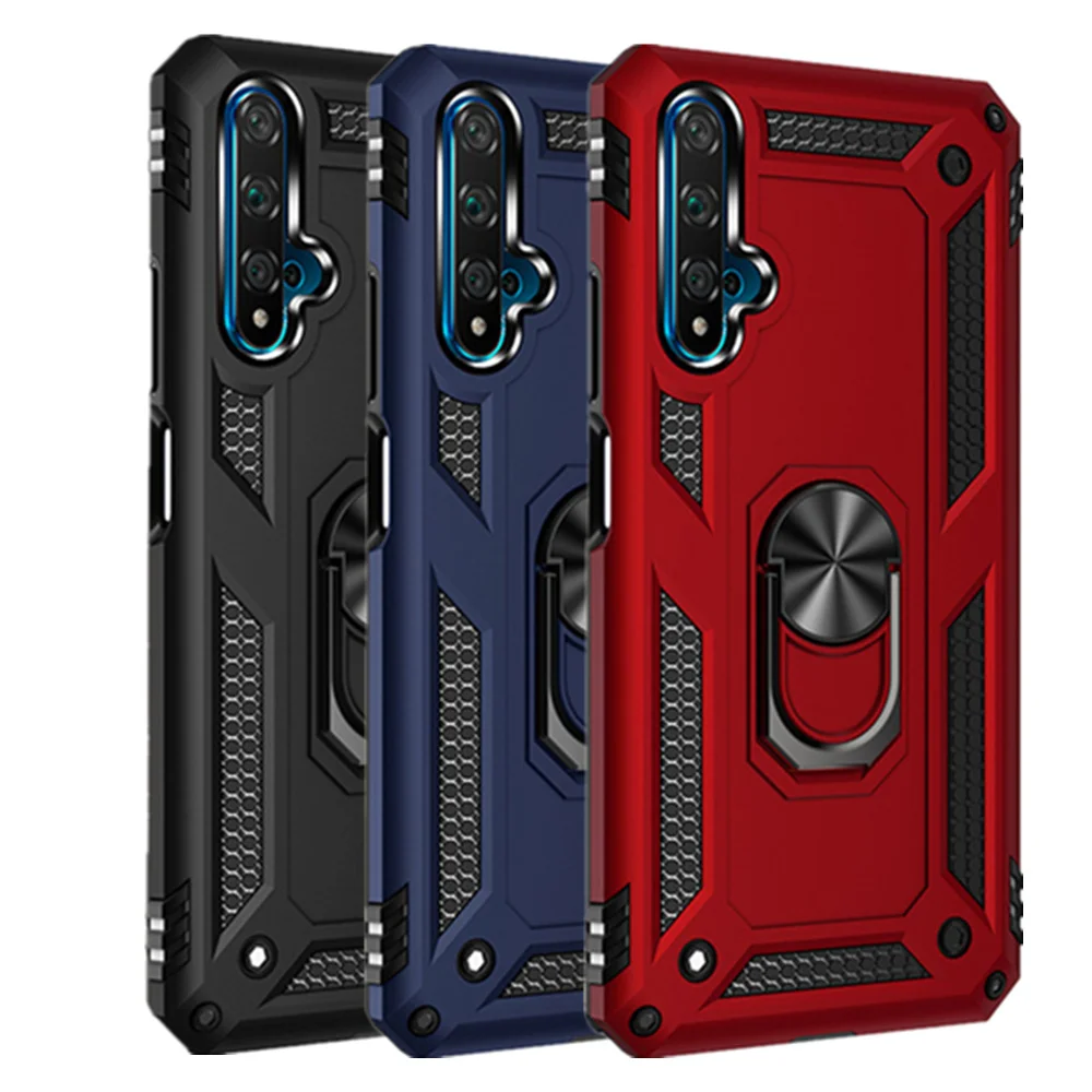 

Nova 5T For Huawei Nova 4 5T 5 Pro Case Magnet Car Ring Stand Holder Case for Huawei Honor 20 Soft Silicone Bumper Coque Funda