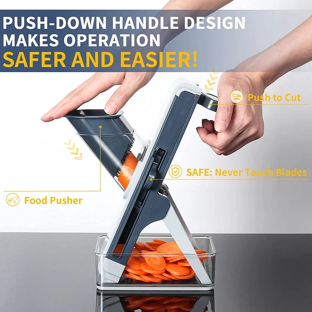 Quick & Easy 6 Blade Push Chopper Push N Chop Chopper Vegetable and Fruit  Cutter Chopper