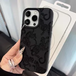 Black Pink Leopard Pattern Leather Phone Case for Moto Edge 50 Fusion (S22209)